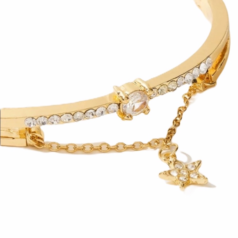 Gold star and rhinestone bracelet - Picture 3 of 5